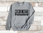 Load image into Gallery viewer, Mum Of Boys #outnumbered Adult Crew Neck Sweatshirt