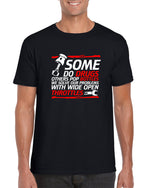 Load image into Gallery viewer, Some Do Drugs Others Pop Bottles Motorbike Mens T-shirt