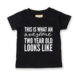 Load image into Gallery viewer, This Is What An Awesome Two Year Old Looks Like Unisex Kids Birthday T-shirt