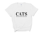 Load image into Gallery viewer, Cats Because People Are Dicks Adult Unisex T-Shirt
