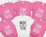 Load image into Gallery viewer, Team Bride Bride Hen Party T-shirts (Pink)