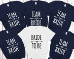 Load image into Gallery viewer, Team Bride Bride Hen Party T-shirts (Navy)