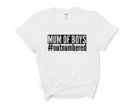 Load image into Gallery viewer, Mum Of Boys #outnumbered Adult T-Shirt