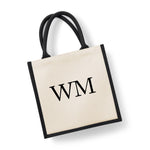 Load image into Gallery viewer, Personalised Initial Monogram Jute Tote Bag