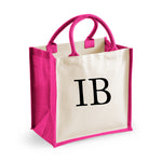 Load image into Gallery viewer, Personalised Initial Monogram Jute Tote Bag