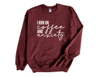 Load image into Gallery viewer, I Run On Coffee And Anxiety Adult Unisex Crew Neck Sweatshirt