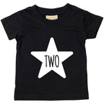 Load image into Gallery viewer, Two Unisex Star Kids Birthday Age T-shirt