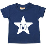 Load image into Gallery viewer, Two Unisex Star Kids Birthday Age T-shirt