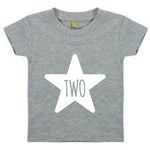 Load image into Gallery viewer, Two Unisex Star Kids Birthday Age T-shirt