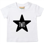 Load image into Gallery viewer, Two Unisex Star Kids Birthday Age T-shirt