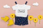 Load image into Gallery viewer, Two Unisex Kids Birthday Age T-shirt Des2