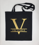 Load image into Gallery viewer, Personalised Tote Bag Name Initial Monogram Lightweight Cotton Bag