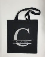 Load image into Gallery viewer, Personalised Tote Bag Name Initial Monogram Lightweight Cotton Bag