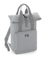 Load image into Gallery viewer, Personalised Initial Monogram Twin Handle Roll-Top Backpack