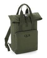 Load image into Gallery viewer, Personalised Initial Monogram Twin Handle Roll-Top Backpack