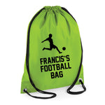 Load image into Gallery viewer, Personalised Name Polyester Football Soccer Drawstring Bag