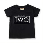 Load image into Gallery viewer, Personalised Two Unisex Kids T-shirt Name Birthday