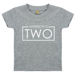 Load image into Gallery viewer, Personalised Two Unisex Kids T-shirt Name Birthday