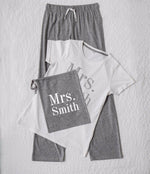 Load image into Gallery viewer, Personalised Custom Ladies/Womens Mrs Surname Pyjama Set In Bag