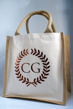 Load image into Gallery viewer, Personalised Custom Shopping Tote Bag Shopper Lunch Personalized Jute Tote Bag Personalised Shopper - Red Leader Clothing