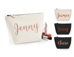 Load image into Gallery viewer, Personalised Make Up Bag Cosmetic Wash ANY NAME Birthday Gift For Bridesmaid Wedding Rose Gold Pink Rose Gold Bag - Red Leader Clothing