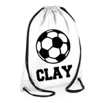 Load image into Gallery viewer, Personalised Name Drawstring Football Bag School Club PE Custom Name Childrens Bag Kids Backpack Soccer Bag Name - Red Leader Clothing