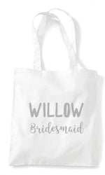 Load image into Gallery viewer, Custom Personalised Wedding Party Tote Bags - White/Grey - Red Leader Clothing