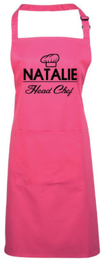 Load image into Gallery viewer, Personalised Head Chef Name Apron With Pocket Gift Present Cooking Baking Christmas - Red Leader Clothing