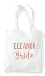 Load image into Gallery viewer, Custom Personalised Wedding Party Tote Bags - White/Rose Gold - Red Leader Clothing