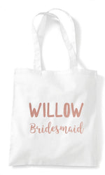 Load image into Gallery viewer, Custom Personalised Wedding Party Tote Bags - White/Rose Gold - Red Leader Clothing