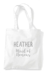 Load image into Gallery viewer, Custom Personalised Wedding Party Tote Bags - White/Grey - Red Leader Clothing