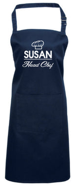 Load image into Gallery viewer, Personalised Head Chef Name Apron With Pocket Gift Present Cooking Baking Christmas - Red Leader Clothing