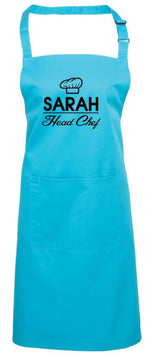 Load image into Gallery viewer, Personalised Head Chef Name Apron With Pocket Gift Present Cooking Baking Christmas - Red Leader Clothing
