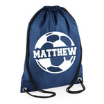 Load image into Gallery viewer, Personalised Name Drawstring Football Bag SPLIT Design School Club PE Custom Name Childrens Bag Kids Backpack Soccer Bag Name - Red Leader Clothing