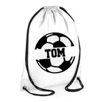 Load image into Gallery viewer, Personalised Name Drawstring Football Bag SPLIT Design School Club PE Custom Name Childrens Bag Kids Backpack Soccer Bag Name - Red Leader Clothing