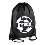 Load image into Gallery viewer, Personalised Name Drawstring Football Bag SPLIT Design School Club PE Custom Name Childrens Bag Kids Backpack Soccer Bag Name - Red Leader Clothing
