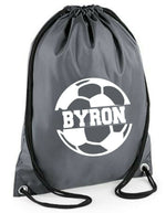 Load image into Gallery viewer, Personalised Name Drawstring Football Bag SPLIT Design School Club PE Custom Name Childrens Bag Kids Backpack Soccer Bag Name - Red Leader Clothing