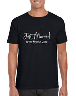 Load image into Gallery viewer, Just Married Couples Personalised Wedding Date T-Shirt