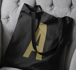 Load image into Gallery viewer, Initial Letter Lightweight BLACK Tote Bag