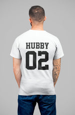 Load image into Gallery viewer, Hubby Wifey Couples T-Shirt Husband Wife Rear Print 01 02