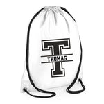 Load image into Gallery viewer, Personalised Name and Split Letter Drawstring Bag - Red Leader Clothing