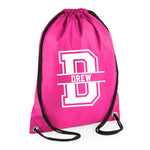 Load image into Gallery viewer, Personalised Name and Split Letter Drawstring Bag - Red Leader Clothing