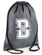 Load image into Gallery viewer, Personalised Name and Split Letter Drawstring Bag - Red Leader Clothing
