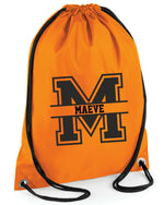 Load image into Gallery viewer, Personalised Name and Split Letter Drawstring Bag - Red Leader Clothing
