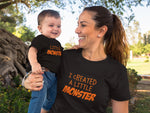 Load image into Gallery viewer, I Created A Little Monster Parent Child Matching Halloween T-shirts - Red Leader Clothing