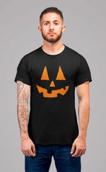 Load image into Gallery viewer, Pumpkin Face Couples His Hers Halloween Tshirt Fancy Dress Party Matching His Hers Outfit Halloween Shirt Halloween Shirts Couples Mr Mrs - Red Leader Clothing