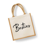 Load image into Gallery viewer, Besties Midi Jute Shopping Tote Bag Shopper Lunch - Red Leader Clothing
