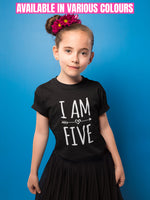 Load image into Gallery viewer, I Am Five 5th Birthday Kids T-shirt - Red Leader Clothing