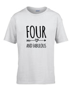 Load image into Gallery viewer, Four And Fabulous Kids T-shirt - Red Leader Clothing