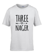 Load image into Gallery viewer, Threenager Kids Tshirt Birthday Gift Party Child Sibling Celebration Present T Shirt 3 Year Old Third Birthday Boy Girl Unisex Neutral - Red Leader Clothing
